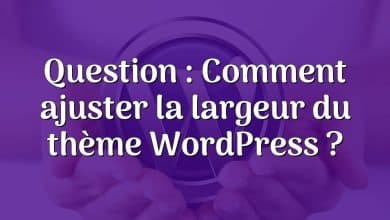 Question : Comment ajuster la largeur du thème WordPress ?